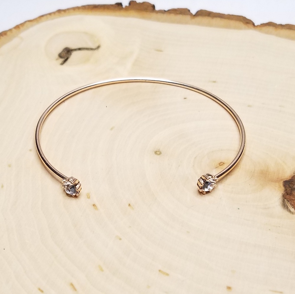 Rose Gold Simple Minimalist Wire Cuff Bracelet
